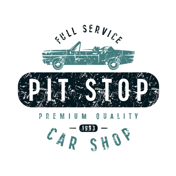 Pit stop emblema —  Vetores de Stock