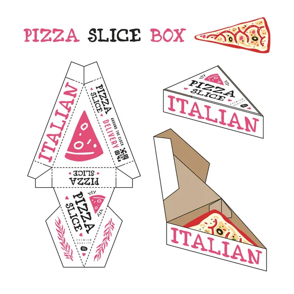 Ontwerp van vak voor pizza slice — Stockvector