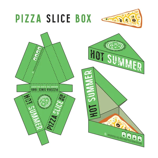 Utformningen av box för pizza slice — Stock vektor