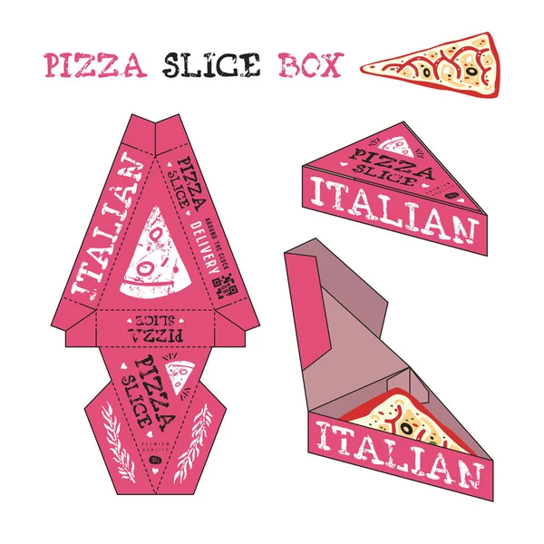 Ontwerp van vak voor pizza slice — Stockvector
