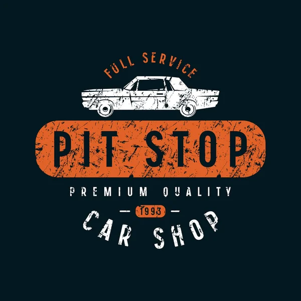 Pit stop emblema — Vetor de Stock