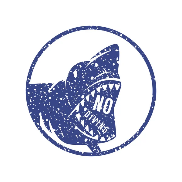 Shark dangerous emblem — Stock Vector