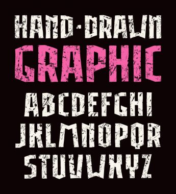 El yapımı grafik tarzı Sanserif yazı tipi