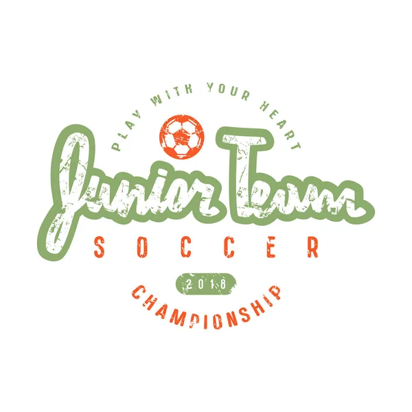 Emblem of soccer junior team — Stock Vector