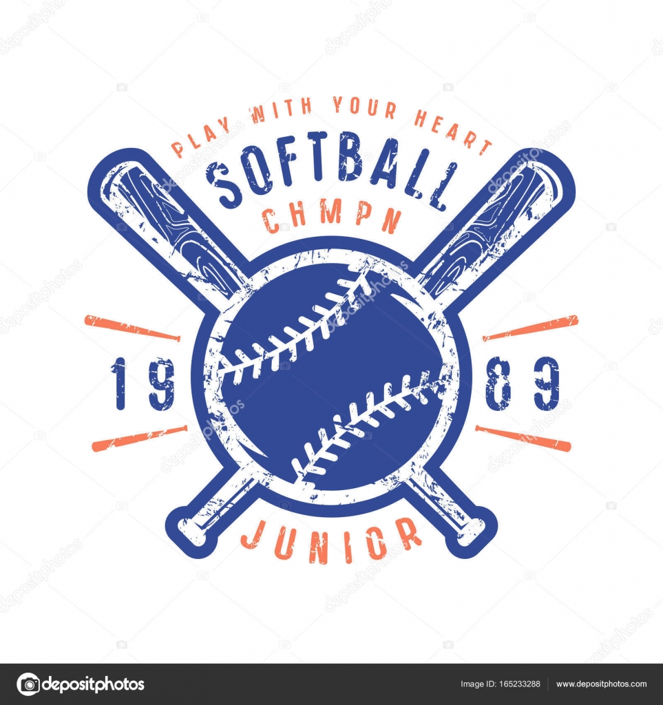 Emblem of softball junior team — Stock Vector © Neuevector 165233288