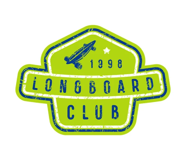 Odznak klubu longboard — Stockový vektor