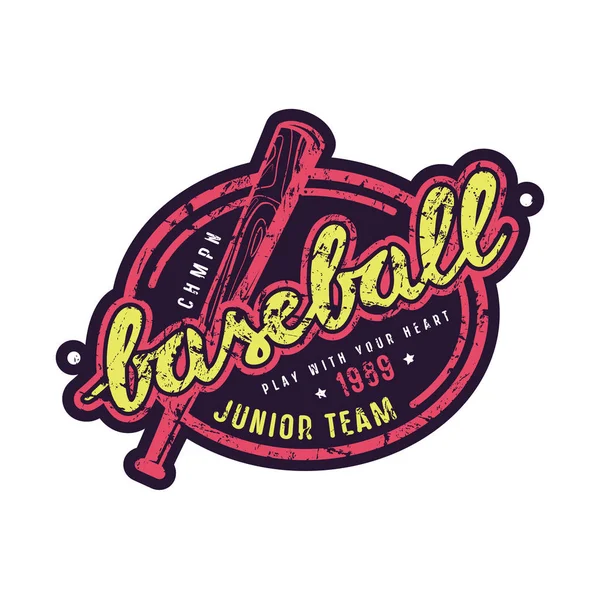 Emblem of baseball junior team — Stock Vector