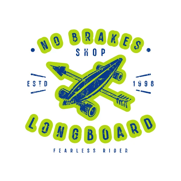 Emblem des Longboard-Shops — Stockvektor