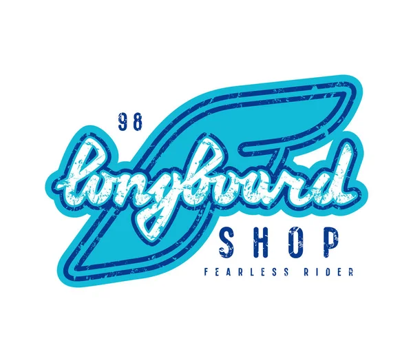 Emblema del longboard shop — Vettoriale Stock