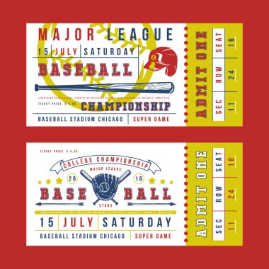 Vintage beyzbol bilet için şablon