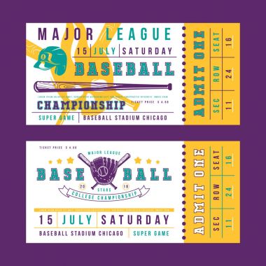 Vintage beyzbol bilet için şablon