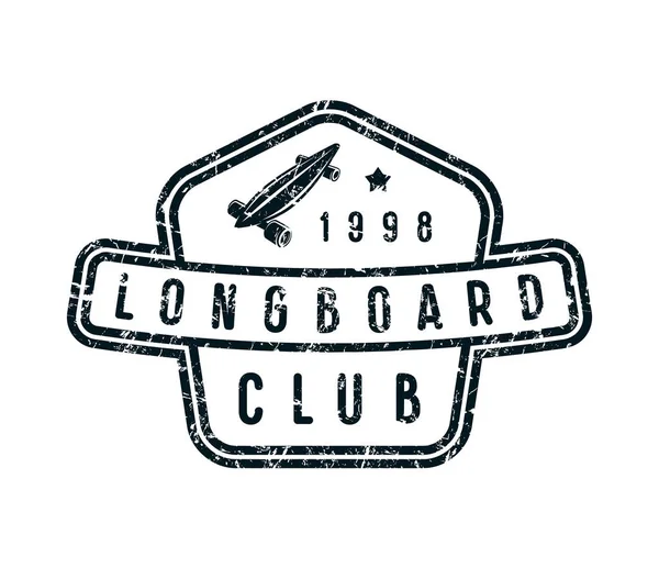 Emblem av longboard club — Stock vektor