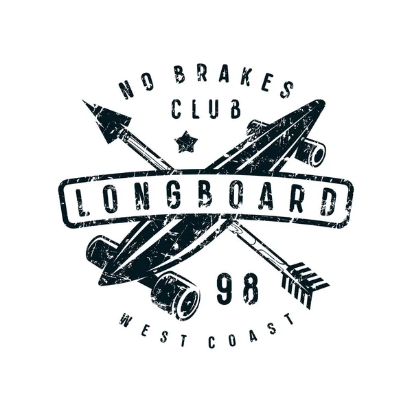 Emblem des Longboard-Clubs — Stockvektor