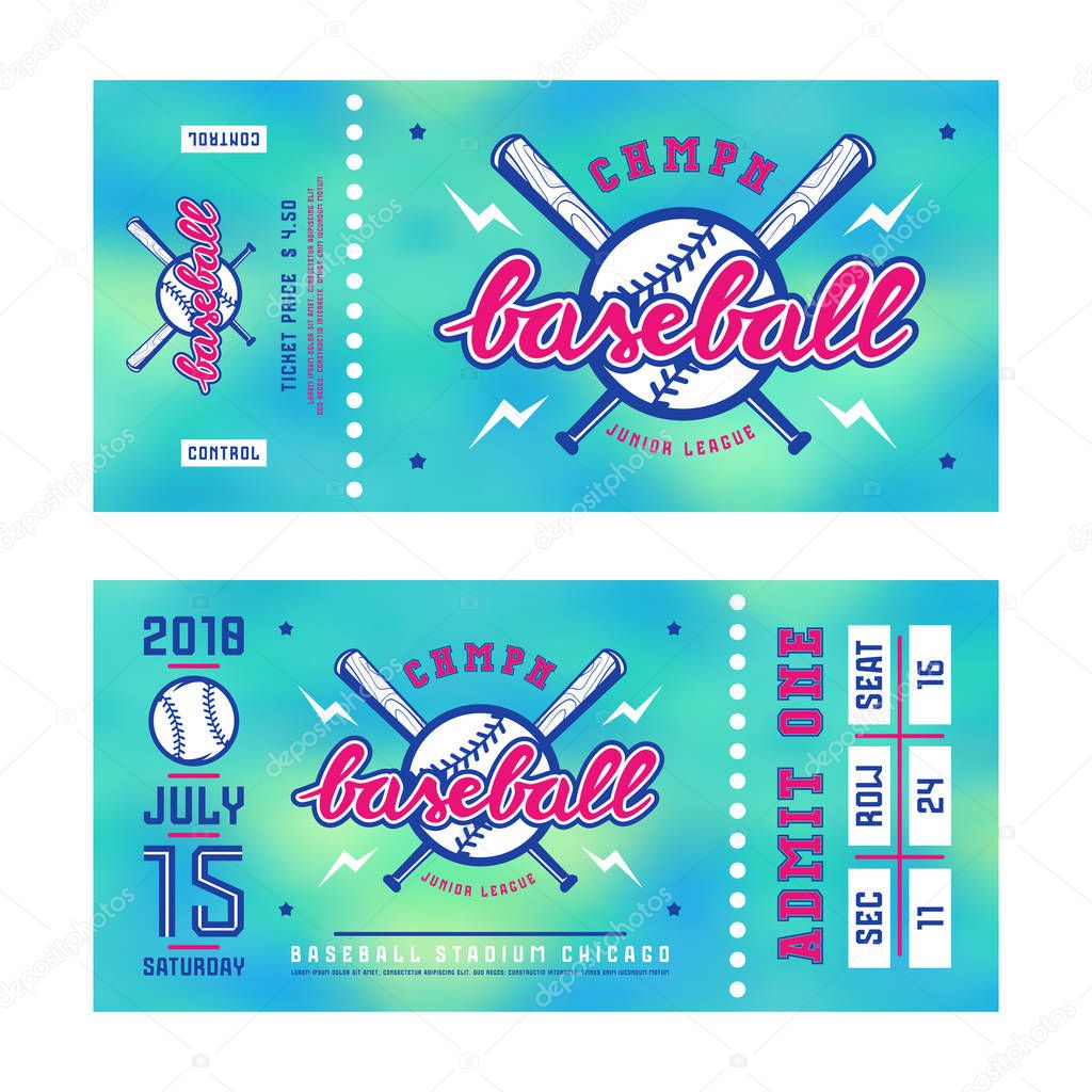 Template for baseball ticket