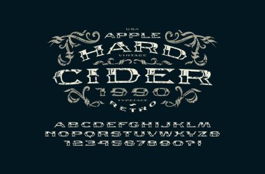 Retro tarzı dekoratif serif genişletilmiş yazı tipi