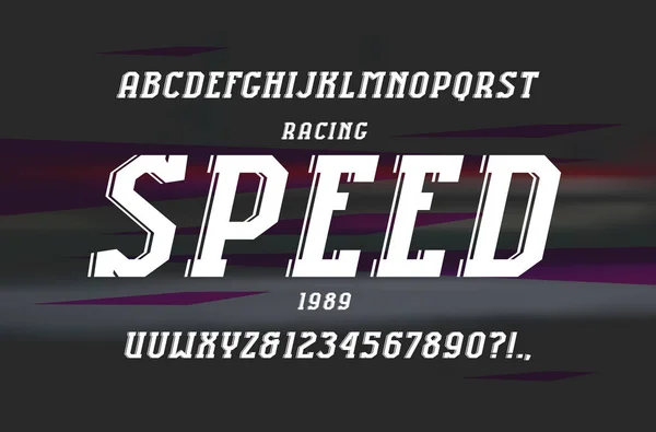 Dekorativní italic serif písmo stylu sport — Stockový vektor