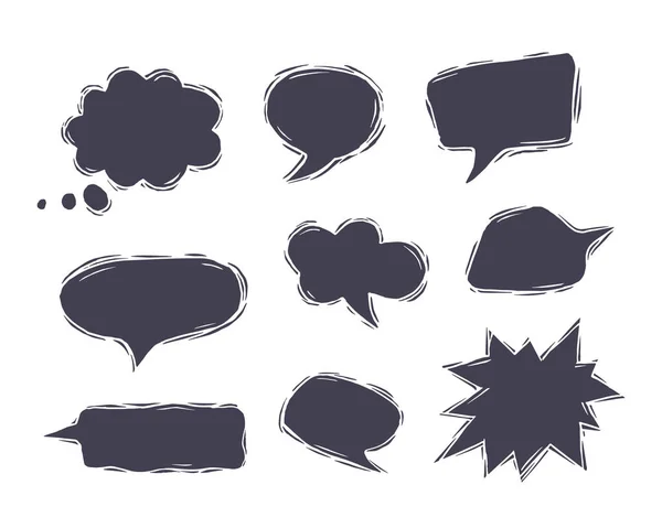 Set of blank speech bubbles in comic style — Stock Vector