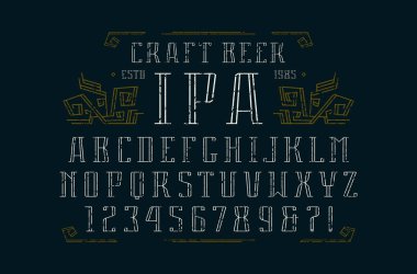 İçi boş serif yazı tipi ve süsleme