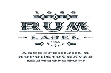 Retro tarzı süslü serif genişletilmiş yazı tipi