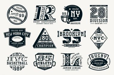 Amblem içinde spor stil kümesi