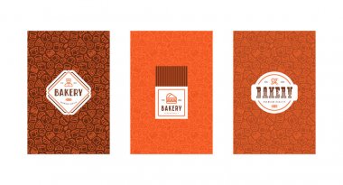 Menü kapak, etiket, logo ve fırın için seamless modeli