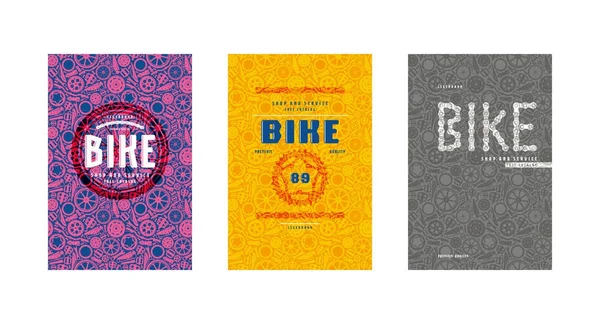 Diseño de cubiertas para el catálogo de la tienda de bicicletas — Archivo Imágenes Vectoriales