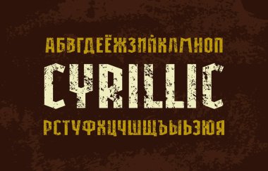 Dar sans serif yazı tipi. Kiril alfabesi