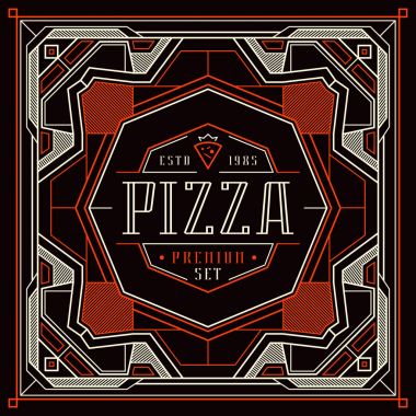 Pizza kutuları için hisse senedi vektör tasarım kapak