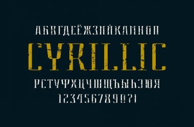 Kiril serif yazı tipinde zarif stili