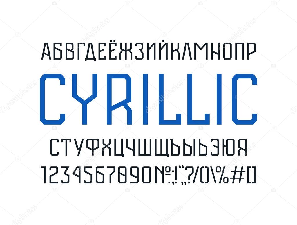 Cyrillic sans serif font in the sport style