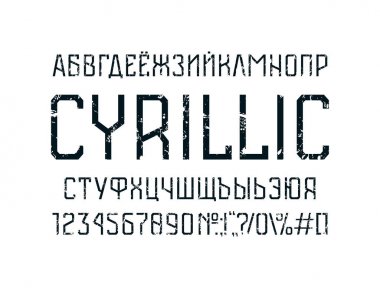 Spor tarzda Kiril sans serif yazı tipi