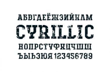 Kiril levha serif yazı tipi askeri tarzı