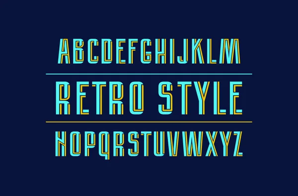 Decorative sans serif font with interweaving stripes — Stock Vector