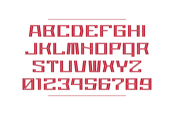 Dekorativní neproporcionální sans serif písmo — Stockový vektor