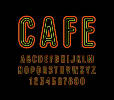 Köşeleri yuvarlatılmış dekoratif kontur sans serif yazı tipi