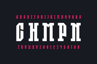 Serif yazı tipi spor tarzda levha