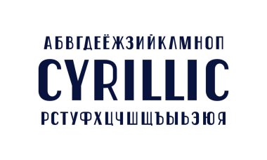 Retro tarzı Kiril sans serif yazı tipi