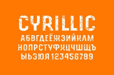 Spor tarzda Kiril sans serif yazı tipi