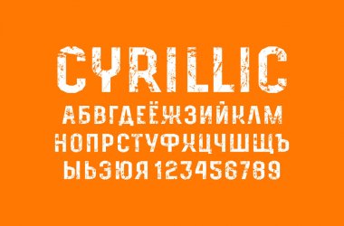 Spor tarzda Kiril sans serif yazı tipi