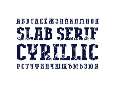 Dar Kiril levha serif yazı tipi