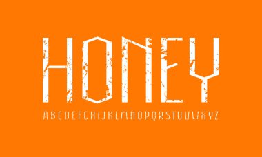 Dekoratif sans serif yazı tipi. İnce çizgi yazı