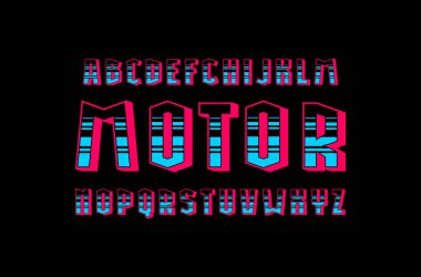 Dekoratif geometrik sans serif toplu yazı tipi