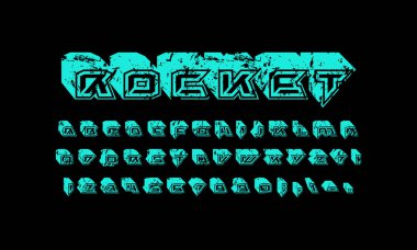 Dekoratif sans serif ekstra toplu fütüristik stilinde yazı tipi