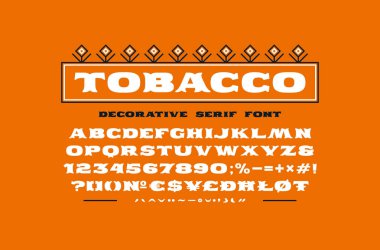 Dekoratif genişletilmiş serif yazı tipi