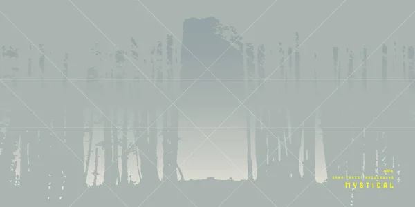 Η σχεδίαση του banner με την εικόνα του δάσος σημύδας — Διανυσματικό Αρχείο