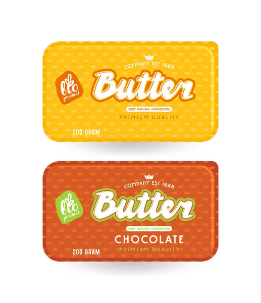 バターの株式ベクトル パッケージ デザイン — ストックベクタ