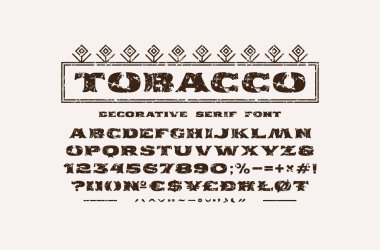 Dekoratif genişletilmiş serif yazı tipi