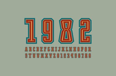 Dekoratif levha serif yazı tipi dağılımı ile