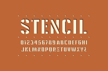 Dekoratif şablon-plaka sans serif yazı tipi