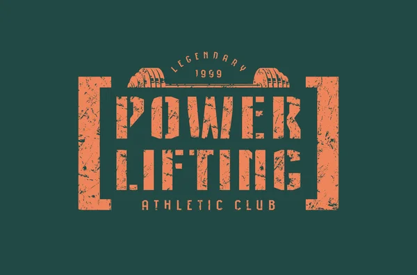 Emblema do clube powerlifting — Vetor de Stock
